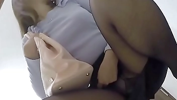 Office Lady wetting herself in the bathroom