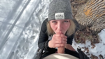 Outdoor Sex in the Park in Winter