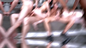 FANTASTIC GANGBANG! Two fucking teens in a triple set with DVP DAP TP against six hard cocks EKS373